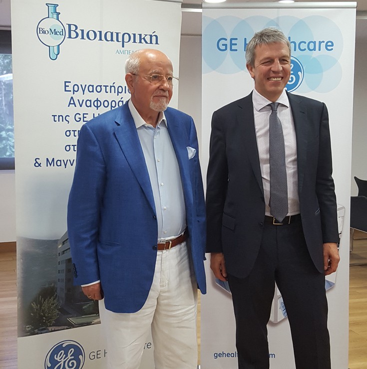 (από αριστερά) ΕΥΑΓΓΕΛΟΣ ΣΠΑΝΟΣ MD, MSc, PhD, Πρόεδρος & Διευθύνων Σύμβουλος Ομίλου ΒΙΟΙΑΤΡΙΚΗ, JEAN- MICHEL MALBRANCQ Πρόεδρος & CEO GE Healthcare Europe (από αριστερά) ΕΥΑΓΓΕΛΟΣ ΣΠΑΝΟΣ MD, MSc, PhD, Πρόεδρος & Διευθύνων Σύμβουλος Ομίλου ΒΙΟΙΑΤΡΙΚΗ, JEAN- MICHEL MALBRANCQ Πρόεδρος & CEO GE Healthcare Europe