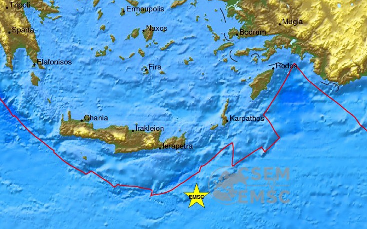 Δύο σεισμοί τη νύχτα στην Κρήτη