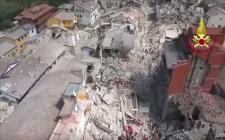 Drone δείχνει το ισοπεδωμένο Αματρίτσε