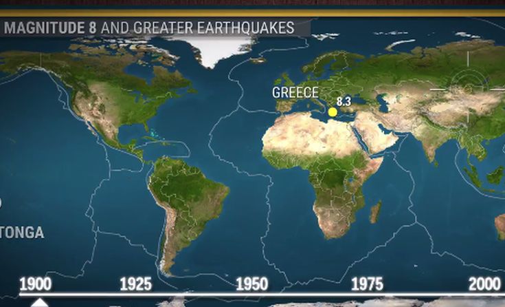Οι μεγαλύτεροι σεισμοί των τελευταίων 100 ετών σε ένα βίντεο