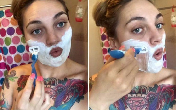 Νεαρή δημοσιεύει φωτογραφίες που ξυρίζει το πρόσωπό της για να δώσει ένα μήνυμα