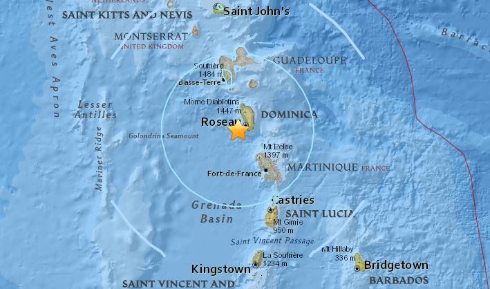 Σεισμός 5,8 Ρίχτερ στις Μικρές Αντίλλες της Καραϊβικής
