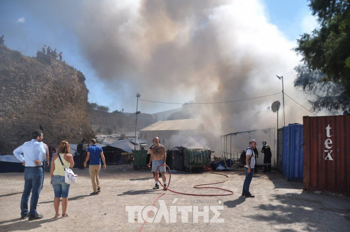 Εκτεταμένα επεισόδια και φωτιά στη Σούδα