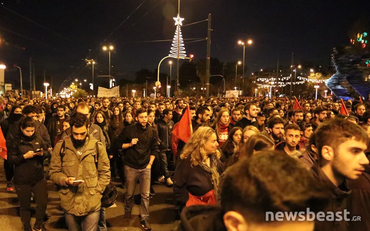 Στο ύψος του Χίλτον το κύριο σώμα της πορείας