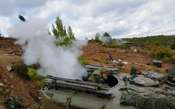 Άσκηση με βολές βαρέων όπλων και εκτοξευτών πυραύλων στη Λέσβο
