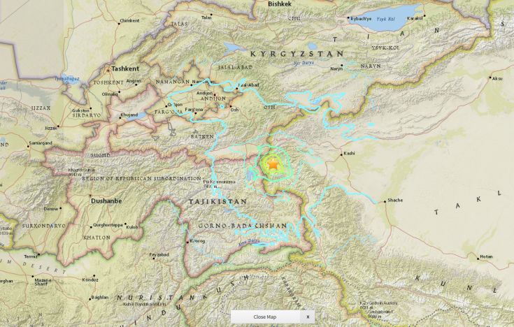 Σεισμός 6,5 βαθμών έπληξε το βορειοανατολικό Τατζικιστάν
