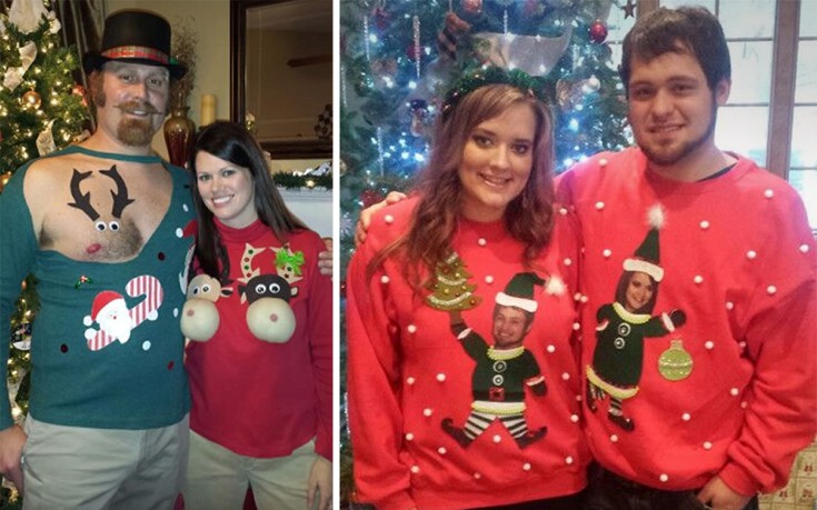 Τα πιο άσχημα χριστουγεννιάτικα πουλόβερ για ζευγάρια