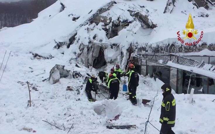 Επτά οι νεκροί από τη φονική χιονοστιβάδα στο Rigopiano