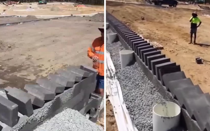Αυτός είναι ο πιο εντυπωσιακός τρόπος για να τοποθετείς τούβλα