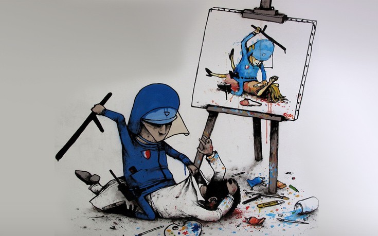 Ο «Γάλλος Banksy» που κριτικάρει τη σύγχρονη ζωή με τα έργα του