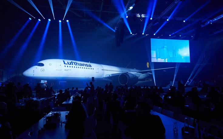 Φαντασμαγορική παρουσίαση του νέου Α350-900 της Lufthansa