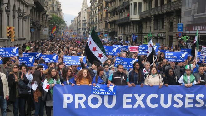 Πάνω από 160.000 διαδηλωτές στη Βαρκελώνη υπέρ της υποδοχής προσφύγων