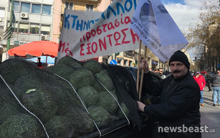 Σε εξέλιξη το συλλαλητήριο των αγροτών στην Αθήνα