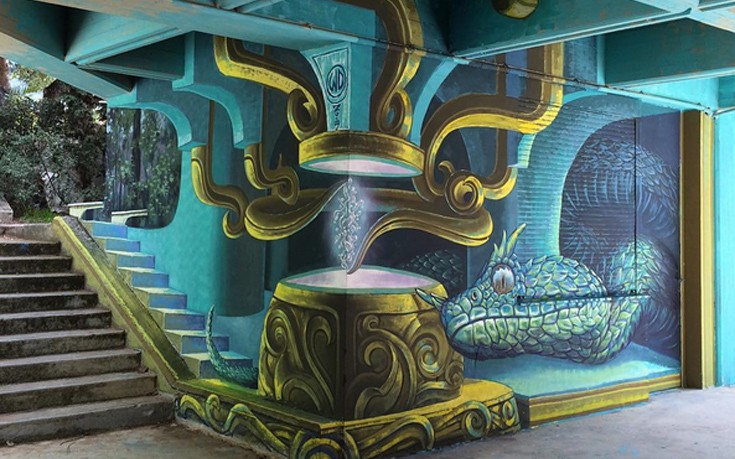 Νέο γκράφιτι με φίδι εντυπωσιάζει στην Πολυτεχνειούπολη