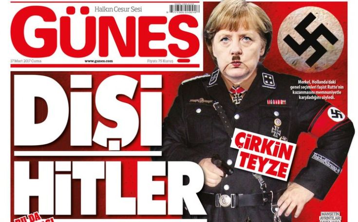 Η Μέρκελ ως… Χίτλερ σε τουρκική φιλοκυβερνητική εφημερίδα