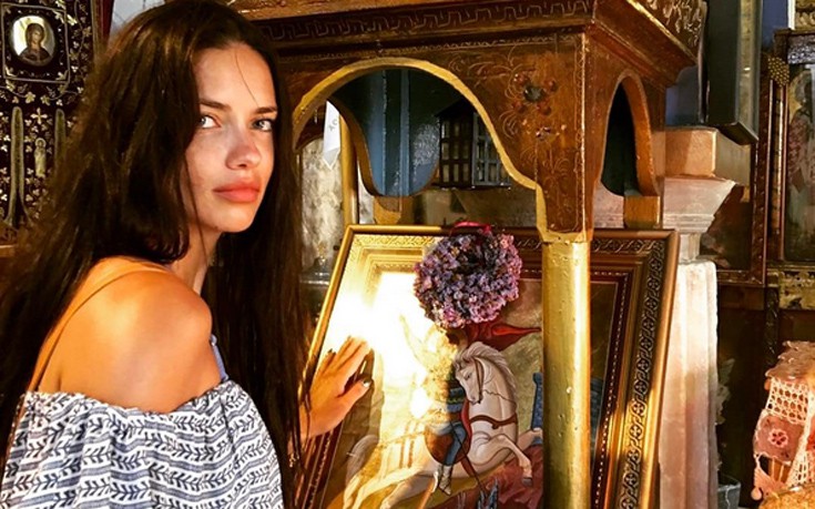 Η Adriana Lima και η εικόνα του Αγίου Γεωργίου