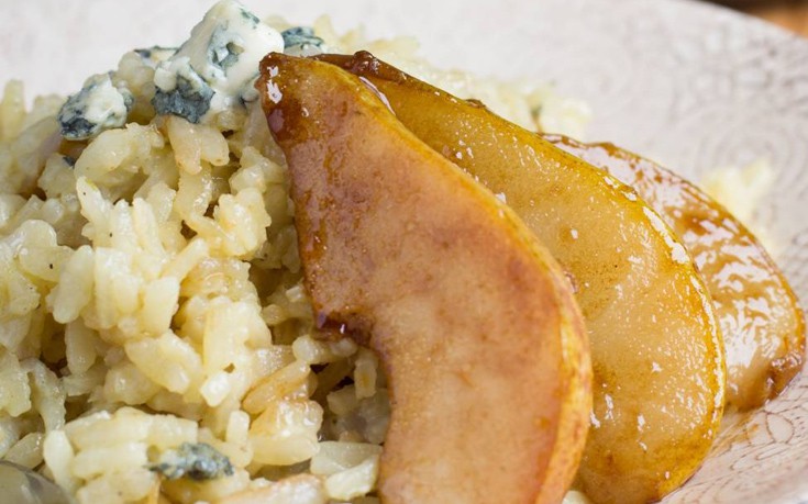 Ριζότο με αχλάδια και gorgonzola