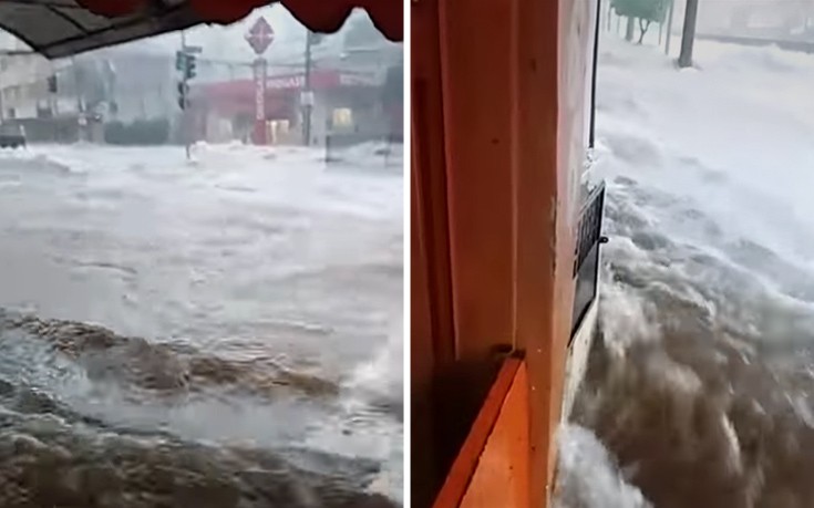 Όταν ο δρόμος γίνεται κυριολεκτικά ποτάμι