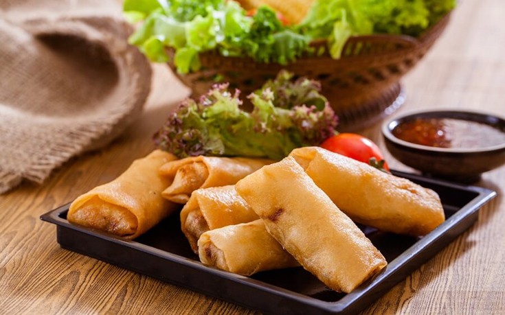 Spring rolls με γαρίδες και λαχανικά