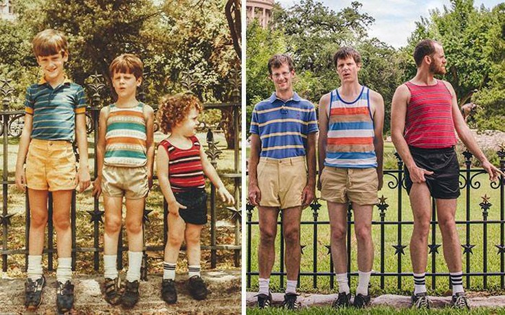 Η ίδια φωτογραφία στην ίδια πόζα πολλά χρόνια μετά