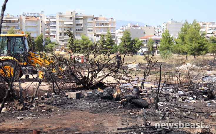 Εικόνες από την πυρκαγιά στο Γαλάτσι