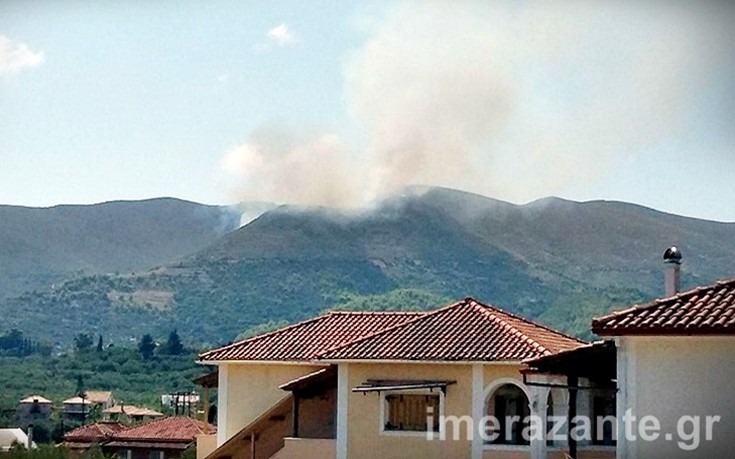 Μεγάλη πυρκαγιά σε δασική περιοχή της Λιθακιάς στη Ζάκυνθο