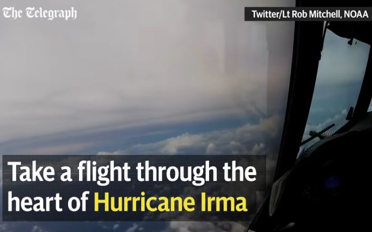 Πτήση μέσα από το μάτι του τυφώνα Ίρμα
