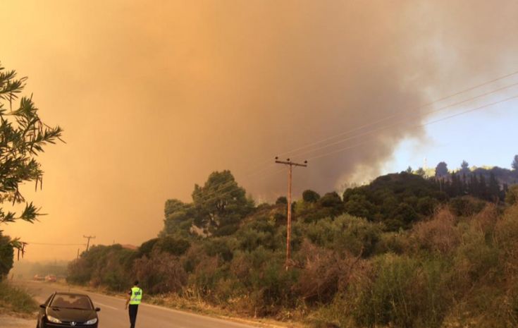 Κοντά σε σπίτια η μεγάλη πυρκαγιά στη Χαλκιδική