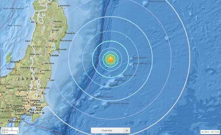 Σεισμική δόνηση 6,1 Ρίχτερ ανοιχτά της Ιαπωνίας