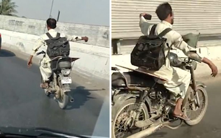 Οδηγεί, χορεύει και βγάζει selfies ενώ οδηγεί μηχανάκι