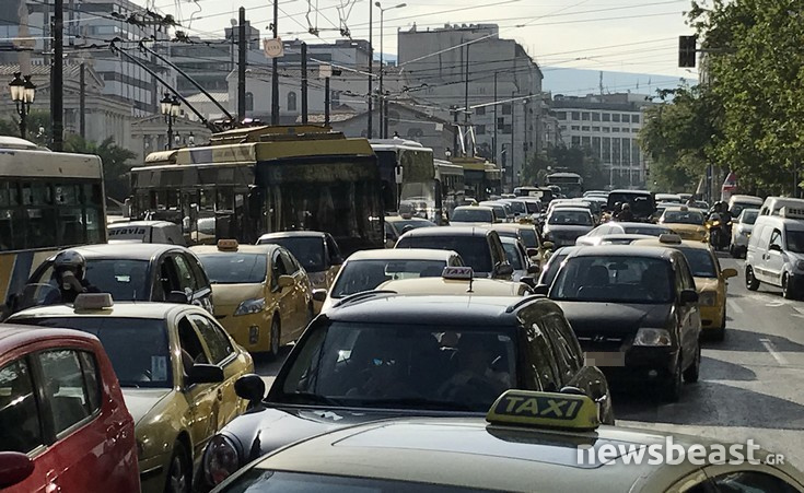 Μποτιλιάρισμα στο κέντρο της Αθήνας