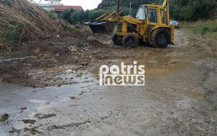 Το χαλάζι στην Ηλεία διέλυσε καλλιέργειες ακόμη και δρόμους