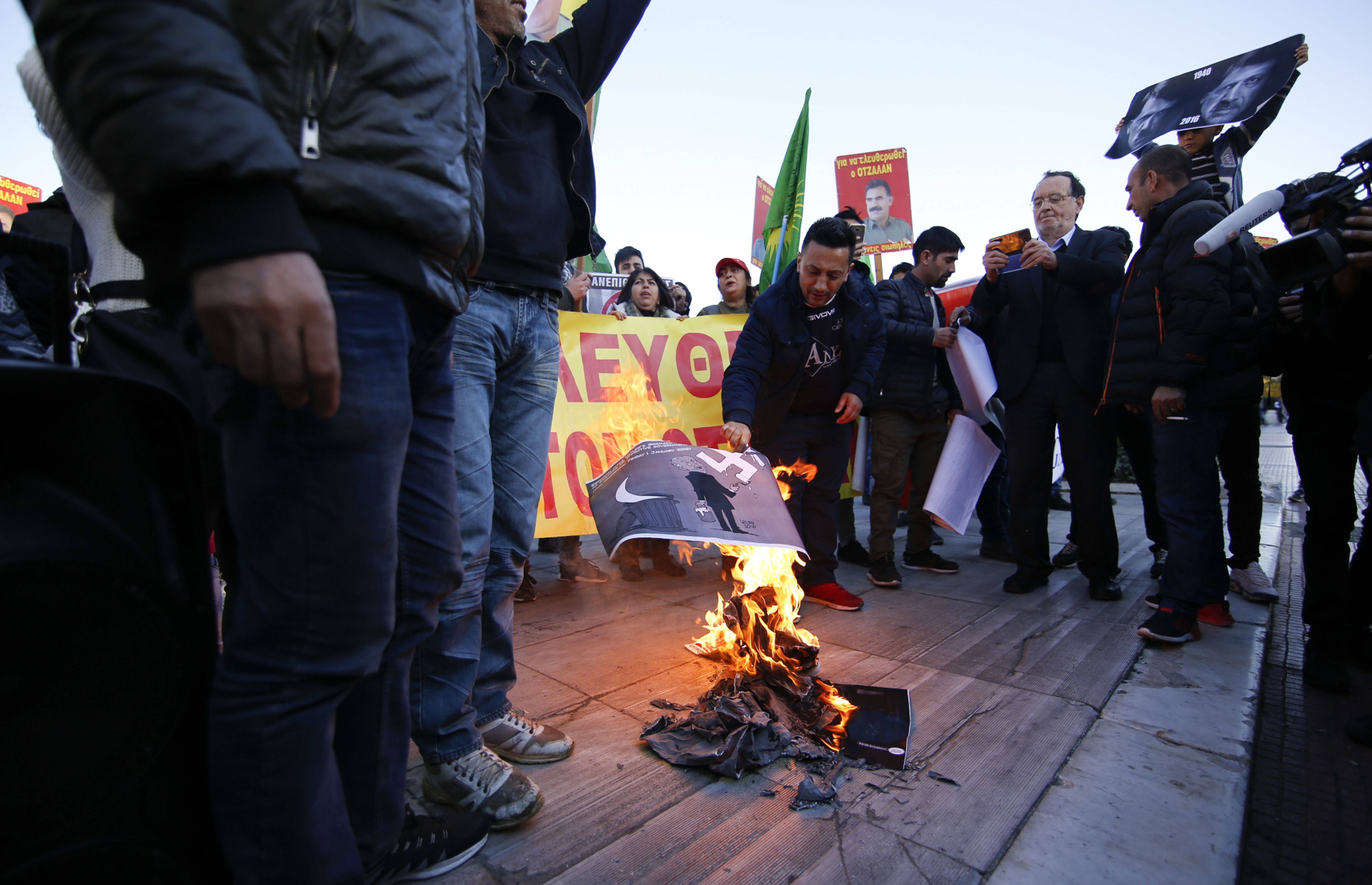 Πορεία Κούρδων ενάντια στην επίσκεψη Ερντογάν