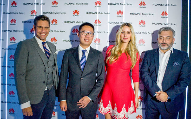 Ο κ. Δημήτρης Ουγγαρέζος οικοδεσπότης της βραδιάς, ο κ. Lin Bing, Country Manager Terminals, Huawei Ελλάδος, η κα Δούκισσα Νομικού, Πρέσβειρα της σειράς Mate της Huawei, ο κ. Πέτρος Δρακόπουλος, Country Marketing Manager, Huawei Ελλάδος Ο κ. Δημήτρης Ουγγαρέζος οικοδεσπότης της βραδιάς, ο κ. Lin Bing, Country Manager Terminals, Huawei Ελλάδος, η κα Δούκισσα Νομικού, Πρέσβειρα της σειράς Mate της Huawei, ο κ. Πέτρος Δρακόπουλος, Country Marketing Manager, Huawei Ελλάδος