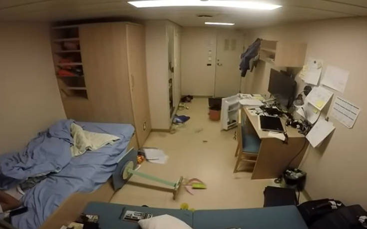 Τι συμβαίνει σε μια καμπίνα όταν το πλοίο χτυπιέται από κύματα