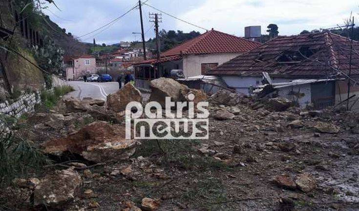 Προβλήματα και σοβαρές κατολισθήσεις από την κακοκαιρία στο Λέπρεο Ηλείας