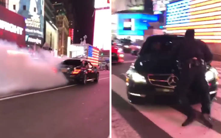 Φιγουρατζής οδηγός παρασύρει εσκεμμένα αστυνομικό στην Times Square της Νέας Υόρκης