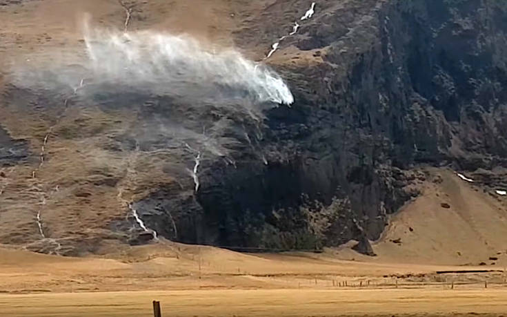 Άνεμοι γύρισαν καταρράκτες προς τα πίσω