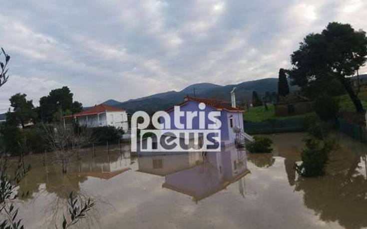 Πλημμύρες και κατολισθήσεις από την κακοκαιρία στην Ηλεία