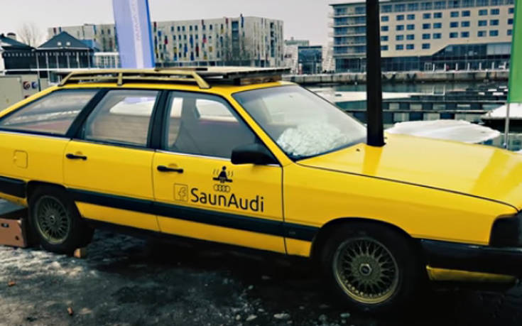 Μετέτρεψε το παλιό του αυτοκίνητο σε σάουνα