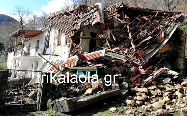 Σπίτια βούλιαξαν από κατολισθήσεις σε χωριό της Καρδίτσας