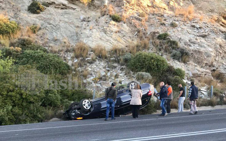 Ανατροπή οχήματος στο Βόρειο Οδικό Άξονα Κρήτης