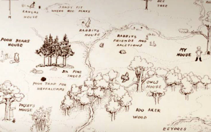 Ο χάρτης με το μέρος που κατοικεί ο Γουίνι το αρκουδάκι βγαίνει σε δημοπρασία