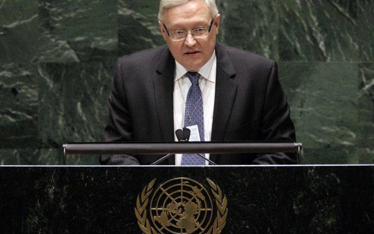 Sergey Ryabkov, Deputy Foreign Minister of the Russian Federation, addresses the Nuclear Nonproliferation Treaty (NPT) conference at United Nations headquarters, Tuesday, May 4, 2010. (AP Photo/Richard Drew)