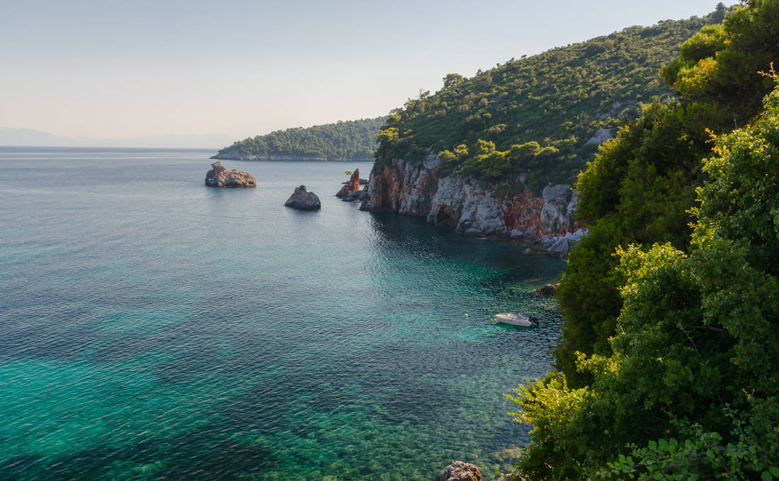 Η πευκόφυτη παραλία του Στάφυλου στη Σκόπελο