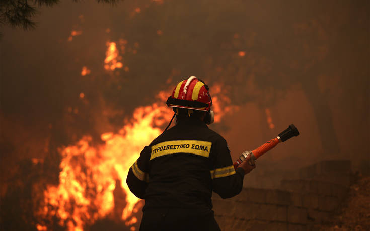 Σε εξέλιξη η πυρκαγιά στην περιοχή Λογγιές στα Τρίκαλα