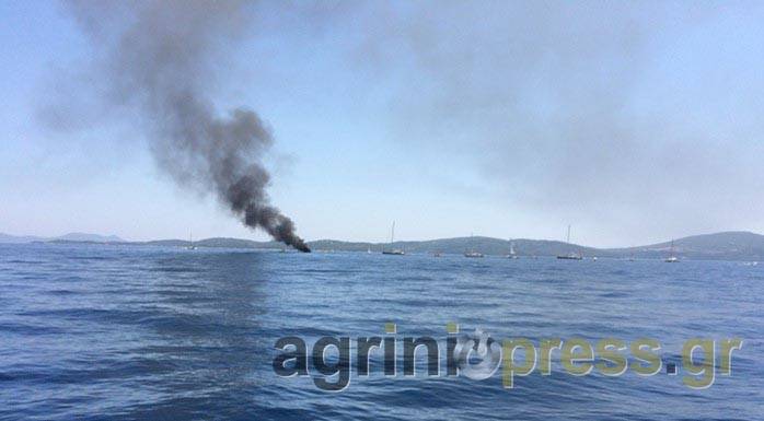 Καίγεται σκάφος εν πλω μεταξύ Μεγανησίου και Λευκάδας