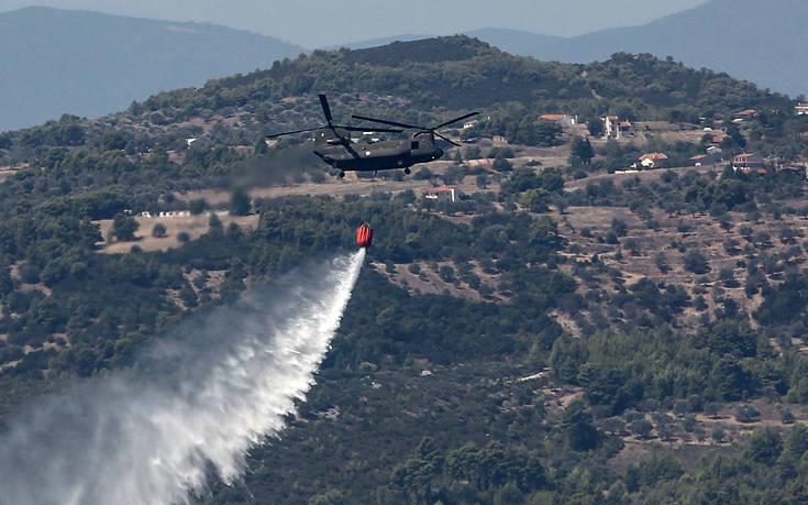 Διάσπαρτες μικροεστίες στη φωτιά στην Εύβοια