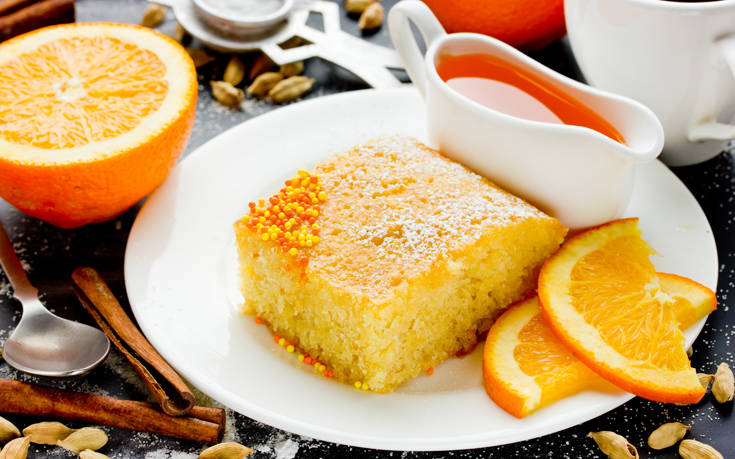 Κέικ με πορτοκάλι και καρύδα