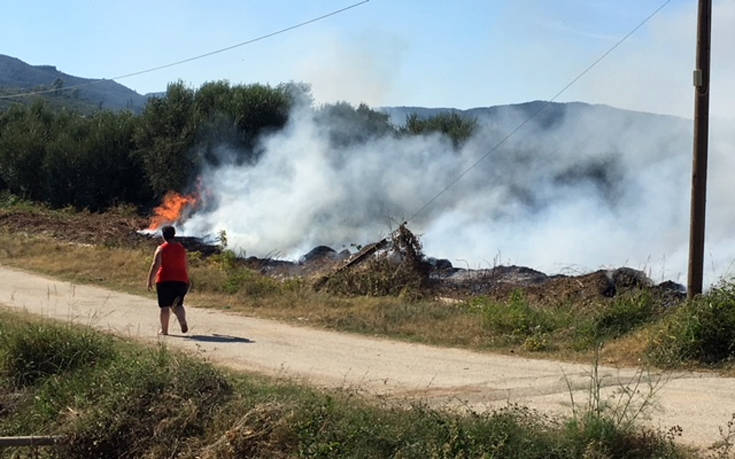Τρακτέρ με καλαμπόκια έβαλε φωτιά σε αγροτική έκταση στο Αγρίνιο